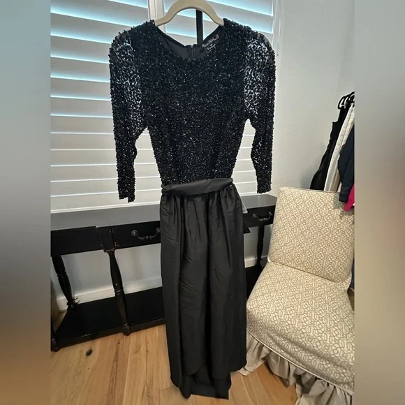 Pisarro Nights | Beaded & Taffeta High-Low Gown - Picture 3 of 7